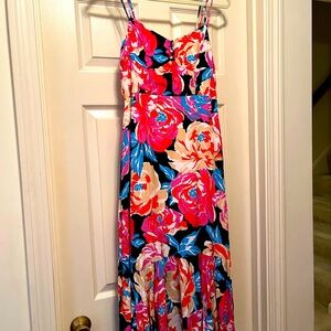 Anthropologie open shoulder shaped bodice dress